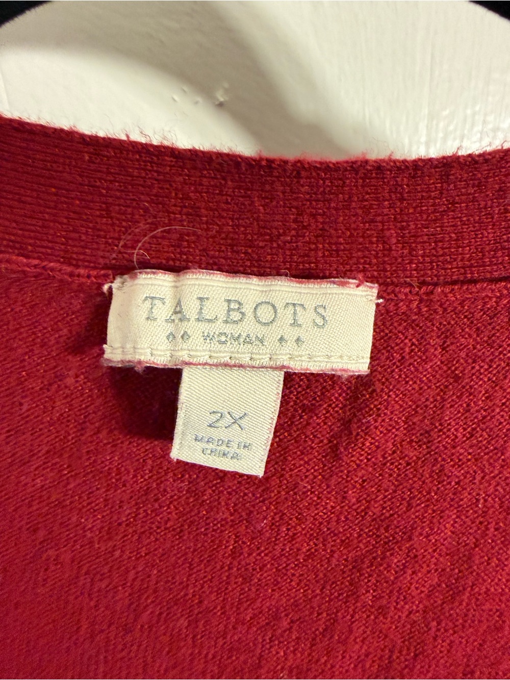Talbots Open-Front Long Cardigan - Deep Red - Picture 2 of 4